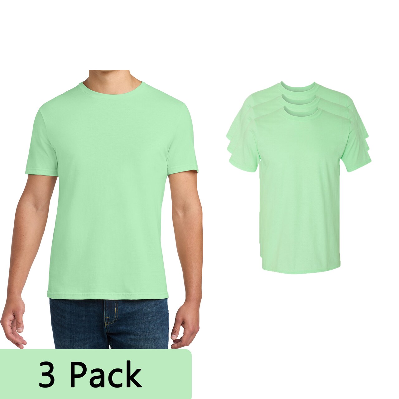 Gildan Men's Softstyle Blank T-Shirt for DIY Crafting & Heat Transfer Designs, Mint Green 3-15 Pack